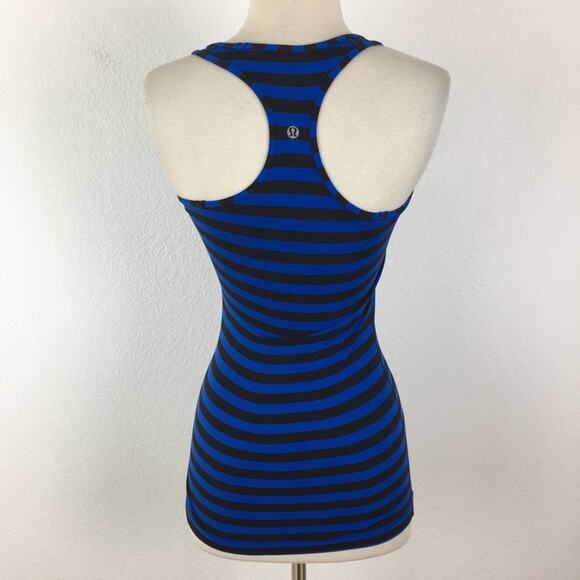 Lululemon Blue Black Stripe Cool Racerback Tank *XXS/ XS - Picture 5 of 7